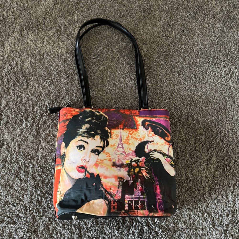 Audrey Hepburn Paris Inspired Shoulder Handbag